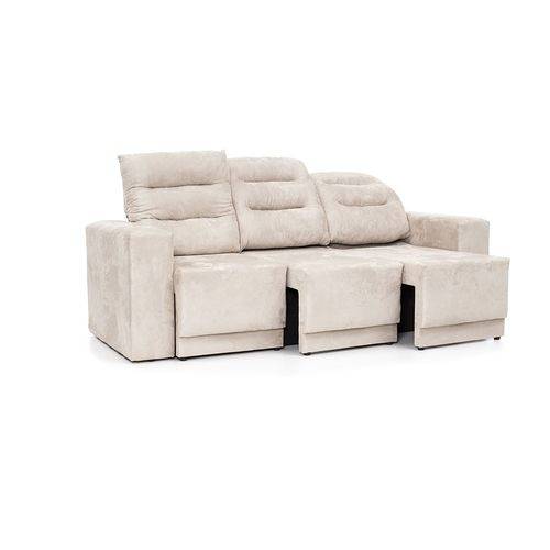 Tamanhos, Medidas e Dimensões do produto Sofa 3 Lugares Net Infinity Assento Retratil e Reclinavel Suede Cru 2,07M (L) - Netsofas