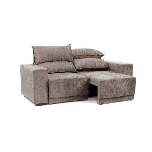 Tamanhos, Medidas e Dimensões do produto Sofa 3 Lugares Net New Evidence Assento Retratil e Reclinavel Suede Amassado Bege 2,01M (L) - Netsofas