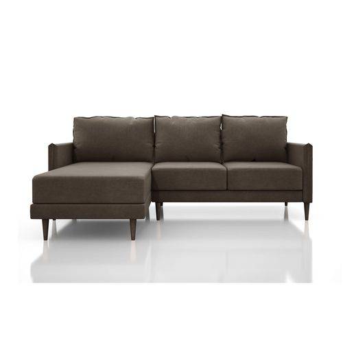 Tamanhos, Medidas e Dimensões do produto Sofa 3 Lugares Net Sharp Fixo com Chaise Marrom Claro 2,27M (L) - Netsofas