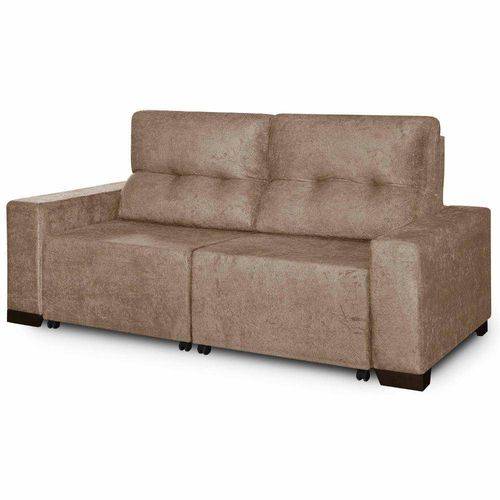 Tamanhos, Medidas e Dimensões do produto Sofá Retrátil e Reclinável 3 Lugares Elegance Siena Móveis Suede Amassado Caramelo
