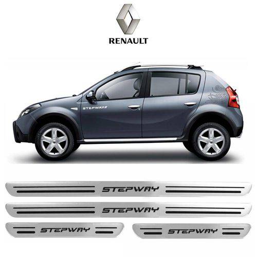 Tamanhos, Medidas e Dimensões do produto Soleira Aço Escovado Resinada Super Protetora Prata Stepway - 4 Peças