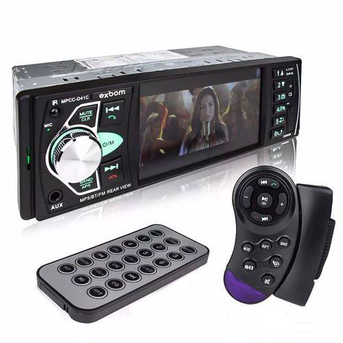 Tamanhos, Medidas e Dimensões do produto Som Automotivo Exbom PMCC-D41C - MP5 Player, Tela 4'', Bluetooth, Rádio FM, USB e SD, Controle de Volante