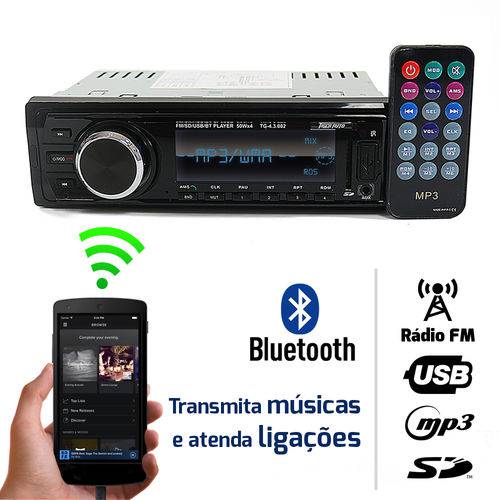Tamanhos, Medidas e Dimensões do produto Som Automotivo Rádio Fm Mp3 Bluetooth USB SD 4RCA Tiger Auto