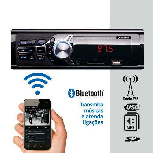 Tamanhos, Medidas e Dimensões do produto Som Automotivo Rádio Fm Mp3 Bluetooth USB SD 2RCA - Marca X3automotive