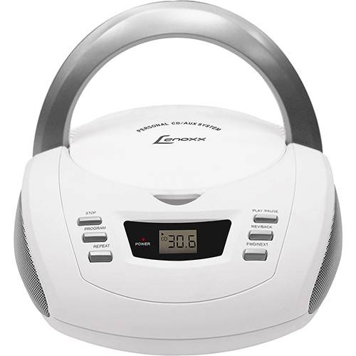 Tamanhos, Medidas e Dimensões do produto Som Portátil Lenoxx BD112 CD Player Rádio AM/FM Entrada Auxiliar - Branco e Prata