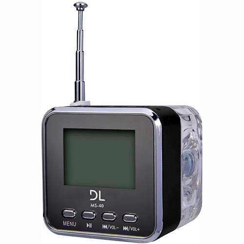 Tamanhos, Medidas e Dimensões do produto Som Portátil MP3 DL com Rádio FM e Relógio MS-40 - Preto