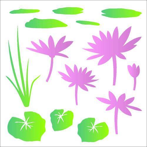Tamanhos, Medidas e Dimensões do produto Stencil de Acetato para Pintura Opa 30,5 X 30,5 Cm - 2090 Flor de Lotus
