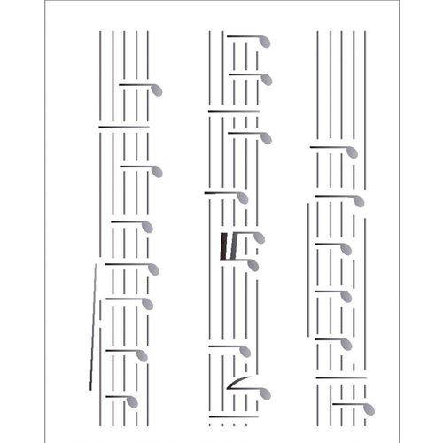 Tamanhos, Medidas e Dimensões do produto Stencil de Acetato para Pintura Opa 20 X 25 Cm - 2074 Notas Musicais