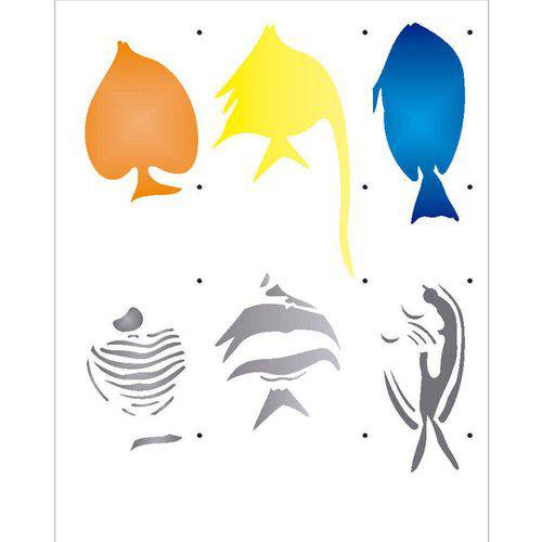 Tamanhos, Medidas e Dimensões do produto Stencil de Acetato para Pintura Opa 20 X 25 Cm - 2079 Peixes Iii