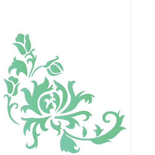 Tamanhos, Medidas e Dimensões do produto Stencil de Acetato para Pintura Opa 20 X 25 Cm - 1766 Cantoneira Crisantemo