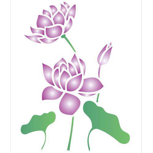 Tamanhos, Medidas e Dimensões do produto Stencil de Acetato para Pintura Opa 20 X 25 Cm - 1775 Flor de Lotus