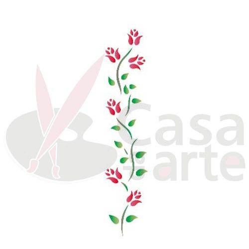 Tamanhos, Medidas e Dimensões do produto Stencil de Acetato para Pintura Opa 06 X 30 Cm - 801 Ramo Rosas