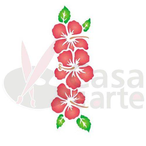 Tamanhos, Medidas e Dimensões do produto Stencil de Acetato para Pintura Opa 10 X 30 Cm - 968 Flor Hibisco