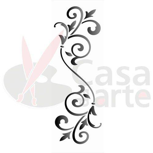Tamanhos, Medidas e Dimensões do produto Stencil de Acetato para Pintura Opa 17 X 42 Cm - 1222 Arabesco Ponta de Lança