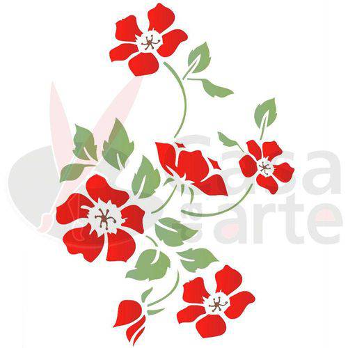 Tamanhos, Medidas e Dimensões do produto Stencil de Plástico para Pintura Opa 20 X 25 Cm - 1333 Flor de Papoulas