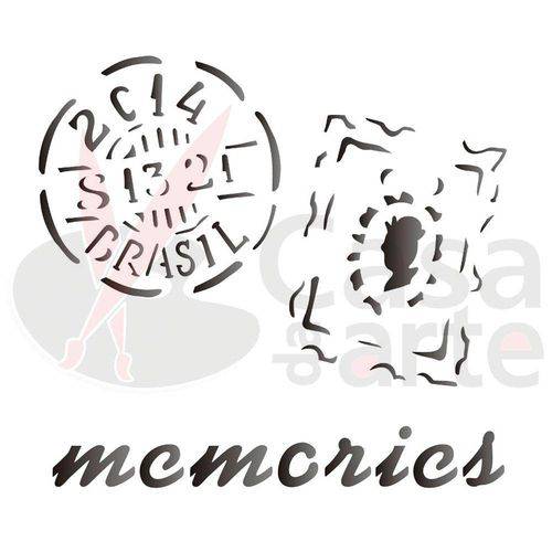 Tamanhos, Medidas e Dimensões do produto Stencil de Plástico para Pintura Opa 14 X 14 Cm - 1369 Memories Selos