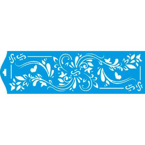 Tamanhos, Medidas e Dimensões do produto Stencil Epoca Arabesco Flor 8,4x28,5 STE113 Litoarte