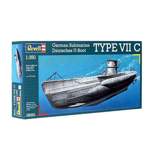 Tamanhos, Medidas e Dimensões do produto Submarino Alemão Type VII C - 1/350 - Revell 05093