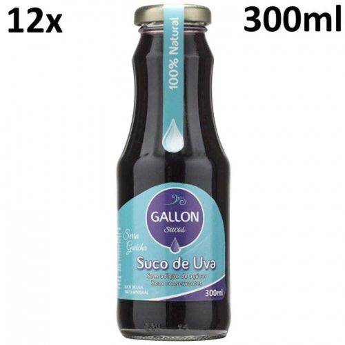 Tamanhos, Medidas e Dimensões do produto Suco de Uva Integral 100% Natural Gallon Serra Gaucha - Caixa 12 Un 300ml