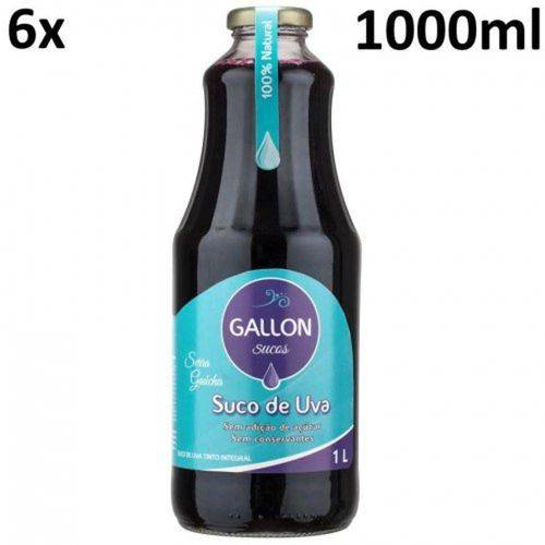 Tamanhos, Medidas e Dimensões do produto Suco de Uva Integral 100% Natural Gallon Serra Gaucha - Caixa 6 Un 1000ml - 1 Litro - 1Lt - 1L