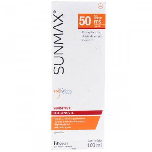 Tamanhos, Medidas e Dimensões do produto Sunmax Sensitive FPS50 160ml