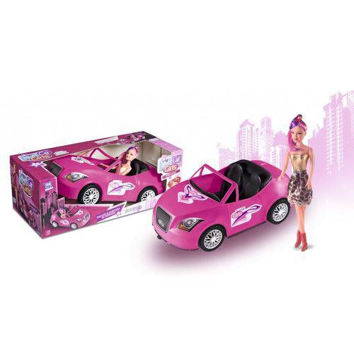 Tamanhos, Medidas e Dimensões do produto Super Carro Conversível Sport Car Rosa Girls com Boneca Zuca Toys