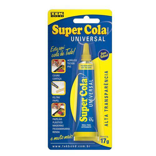 Tamanhos, Medidas e Dimensões do produto Super Cola Universal Tek Bond 17 Gramas
