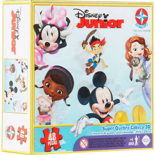 Tamanhos, Medidas e Dimensões do produto Super Quebra-Cabeça 3D Disney Jr. 48 Peças - Estrela