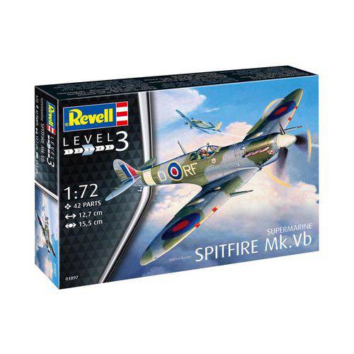 Tamanhos, Medidas e Dimensões do produto Supermarine Spitfire Mk.Vb - 1/72 - Revell 03897