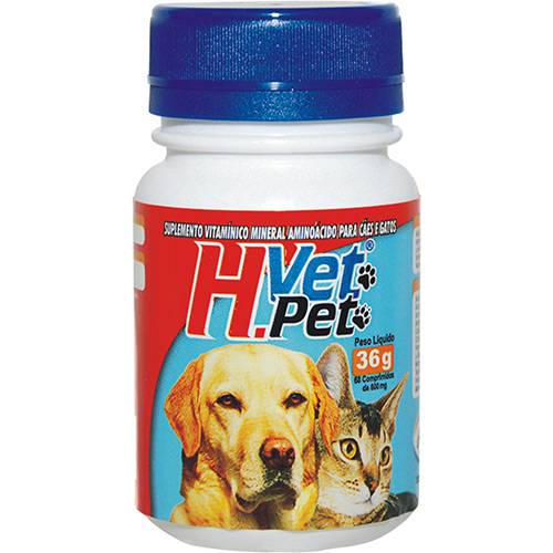 Tamanhos, Medidas e Dimensões do produto Suplemento Vitamínico Mineral Aminoácido para Cães e Gatos H Vet Pet 36G - Alivet