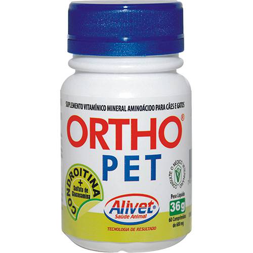 Tamanhos, Medidas e Dimensões do produto Suplemento Vitamínico Mineral Aminoácido para Cães e Gatos Ortho Pet 36G - Alivet