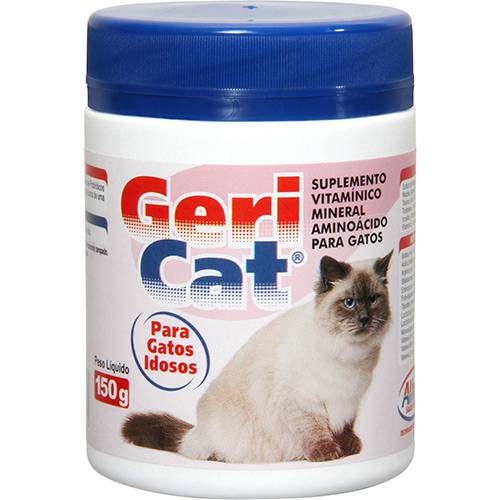 Tamanhos, Medidas e Dimensões do produto Suplemento Vitamínico Mineral Aminoácido para Gatos Geri Cat 150G - Alivet