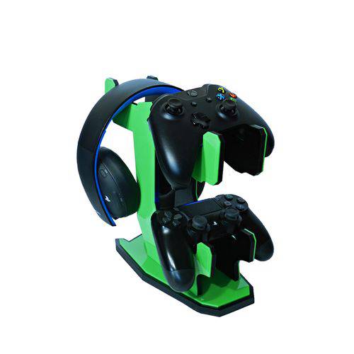 Tamanhos, Medidas e Dimensões do produto Suporte para Joystick e Headset Verde e Preto Xbox One Ps4 Pc Gamer