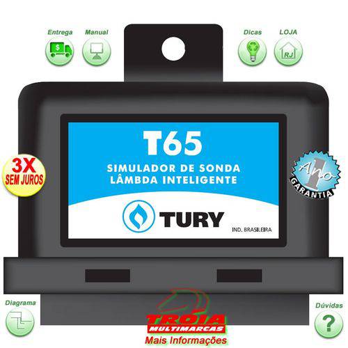 Tamanhos, Medidas e Dimensões do produto T65 Simulador de Sonda Lambda Inteligente TURY GAS