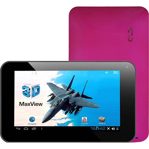 Tamanhos, Medidas e Dimensões do produto Tablet DL 3D Max View 8GB Wi-fi Tela 7" Android 4.0 Processador Cortex A9 1.2GHz - Rosa