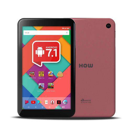 Tamanhos, Medidas e Dimensões do produto Tablet How 7" Quadcore 8gb Rosa Max Ht705