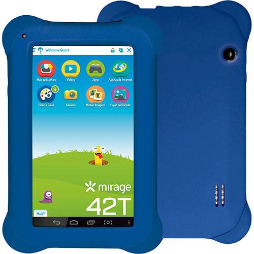 Tamanhos, Medidas e Dimensões do produto Tablet Mirage Infantil 42T 8GB Wi-Fi Tela 7" Android 4.4 Quad Core - Azul