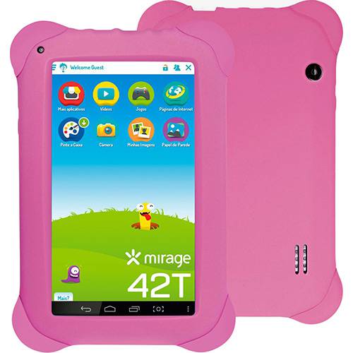 Tamanhos, Medidas e Dimensões do produto Tablet Mirage Infantil 42T 8GB Wi-Fi Tela 7" Android 4.4 Quad Core - Rosa