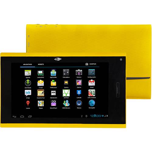 Tamanhos, Medidas e Dimensões do produto Tablet Mormaii Cyborg 8GB Wi-fi + 3G Tela 7" Android 4.0 Processador 1.0 GHz - Amarelo