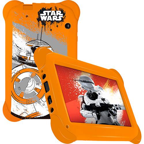 Tamanhos, Medidas e Dimensões do produto Tablet Multilaser Disney Star Wars 8GB WI-FI Tela 7¿ Quad Core - Laranja