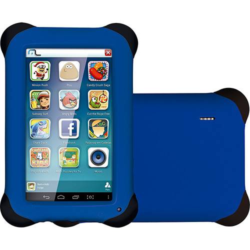 Tamanhos, Medidas e Dimensões do produto Tablet Multilaser Kid Pad 8gb Wi-Fi Tela 7" Android 4.2 Processador Dual Core 2x1,2ghz - Azul