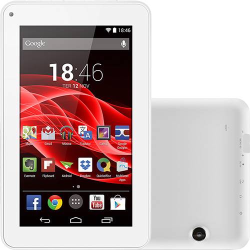 Tamanhos, Medidas e Dimensões do produto Tablet Multilaser ML Supra 8GB Wi-Fi Tela 7" Android 4.4 Quad Core - Branco