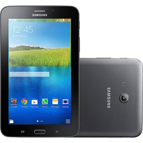 Tamanhos, Medidas e Dimensões do produto Tablet Samsung Galaxy Tab T116 8GB Wi-Fi 3G Tela 7" Android 4.4 Processador Quad Core 1.3Ghz - Preto