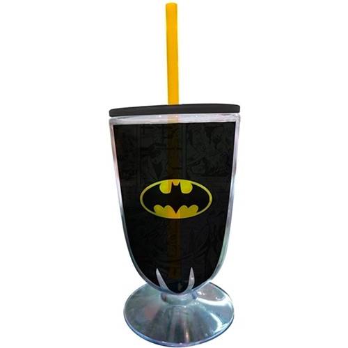 Tamanhos, Medidas e Dimensões do produto Taça Acrílica DCO Batman Logo Preto/Amarelo 10,5x10,5x25cm - Urban