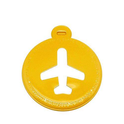 Tamanhos, Medidas e Dimensões do produto Tag de Mala Avião Amarelo Circular