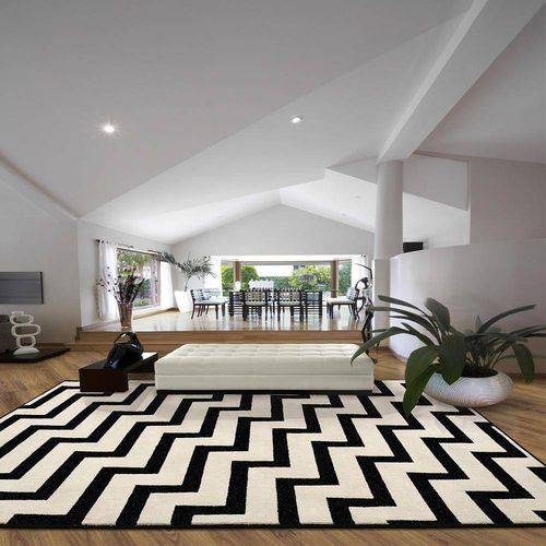 Tamanhos, Medidas e Dimensões do produto Tapete Black And White Linhas 2,00m X 2,50m - São Carlos