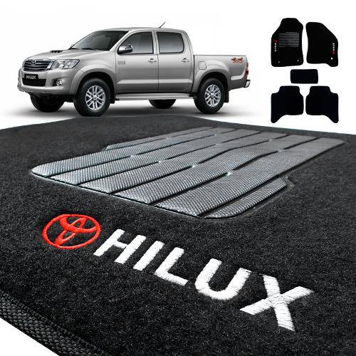 Tamanhos, Medidas e Dimensões do produto Tapete Carpete Hilux 2013 a 2015 Preto com Trava Segurança