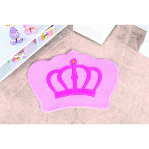 Tamanhos, Medidas e Dimensões do produto Tapete Infantil em Formato Big de Coroa 116x90cm Rosa