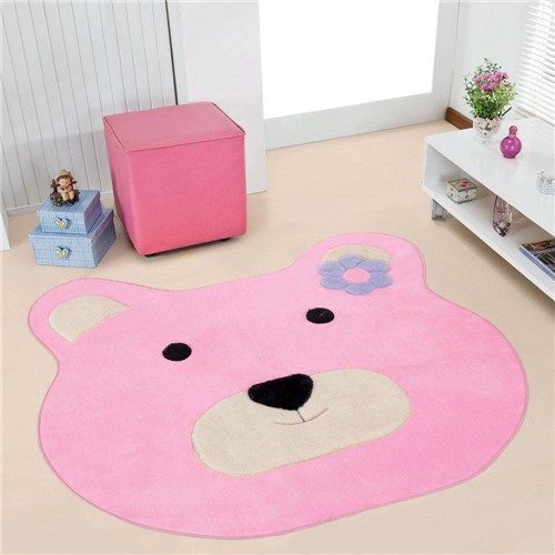 Tamanhos, Medidas e Dimensões do produto Tapete Infantil em Formato Big de Urso 118x114cm Rosa