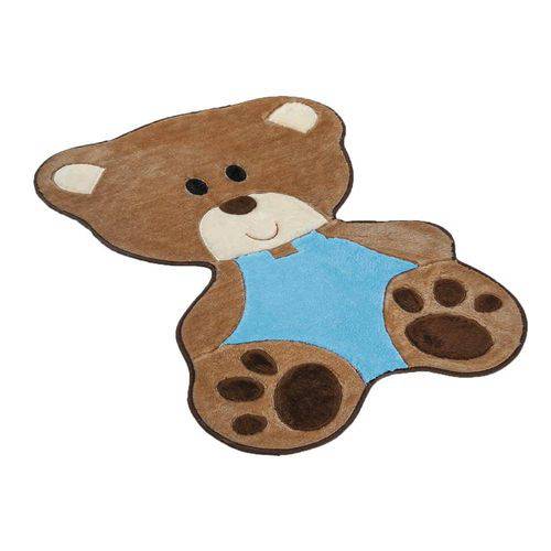 Tamanhos, Medidas e Dimensões do produto Tapete Infantil em Formato de Bebê Urso 78x54cm Azul Turquesa